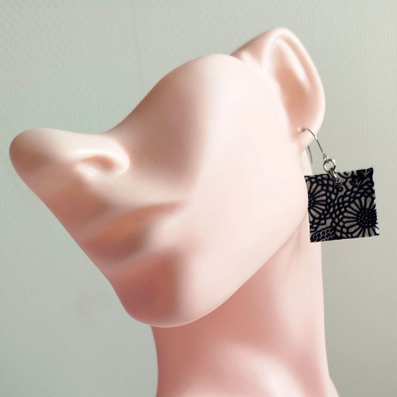 Square Washi Earrings- Chrysanthemum - Image 7