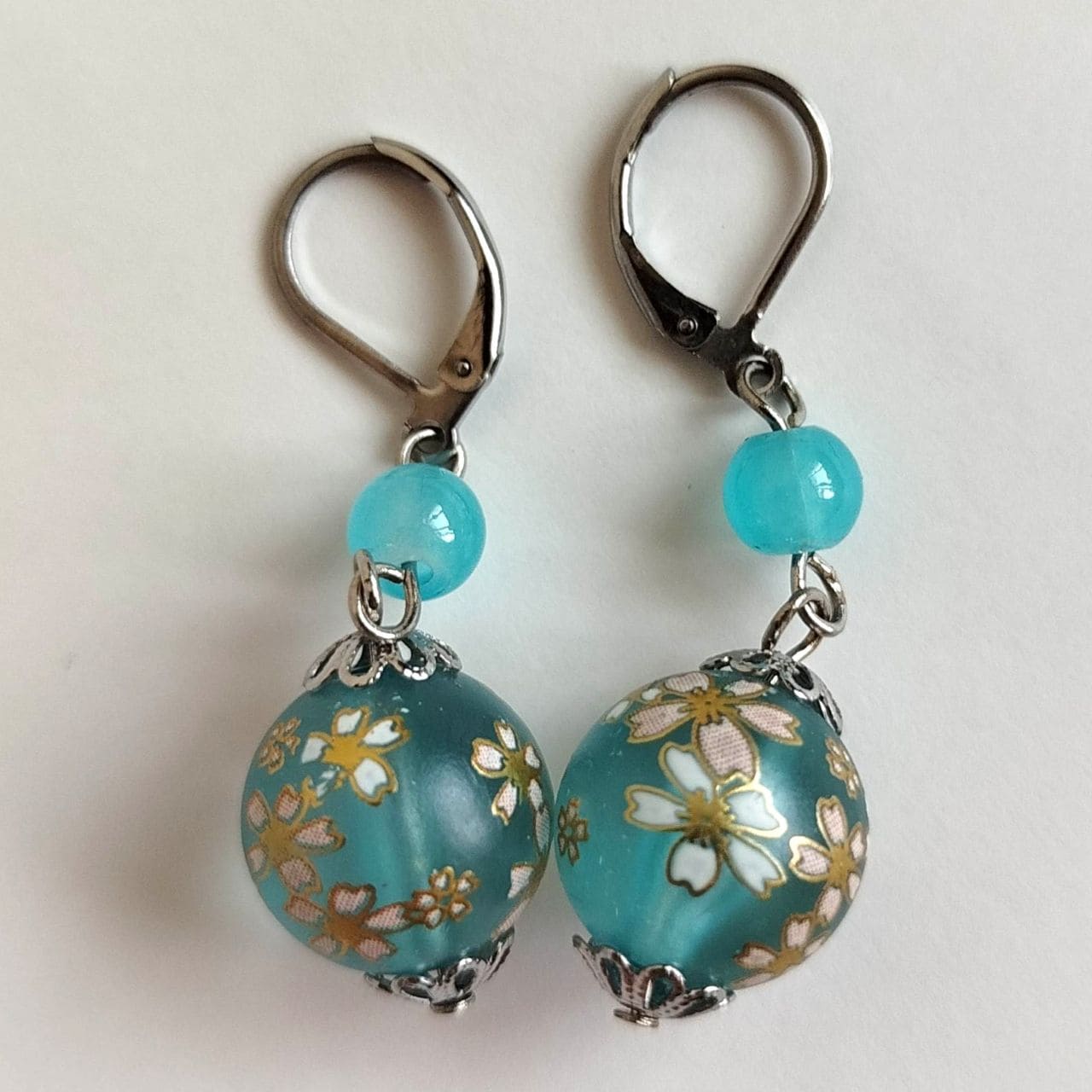 Sakura duo Earrings -lightblue - Image 2