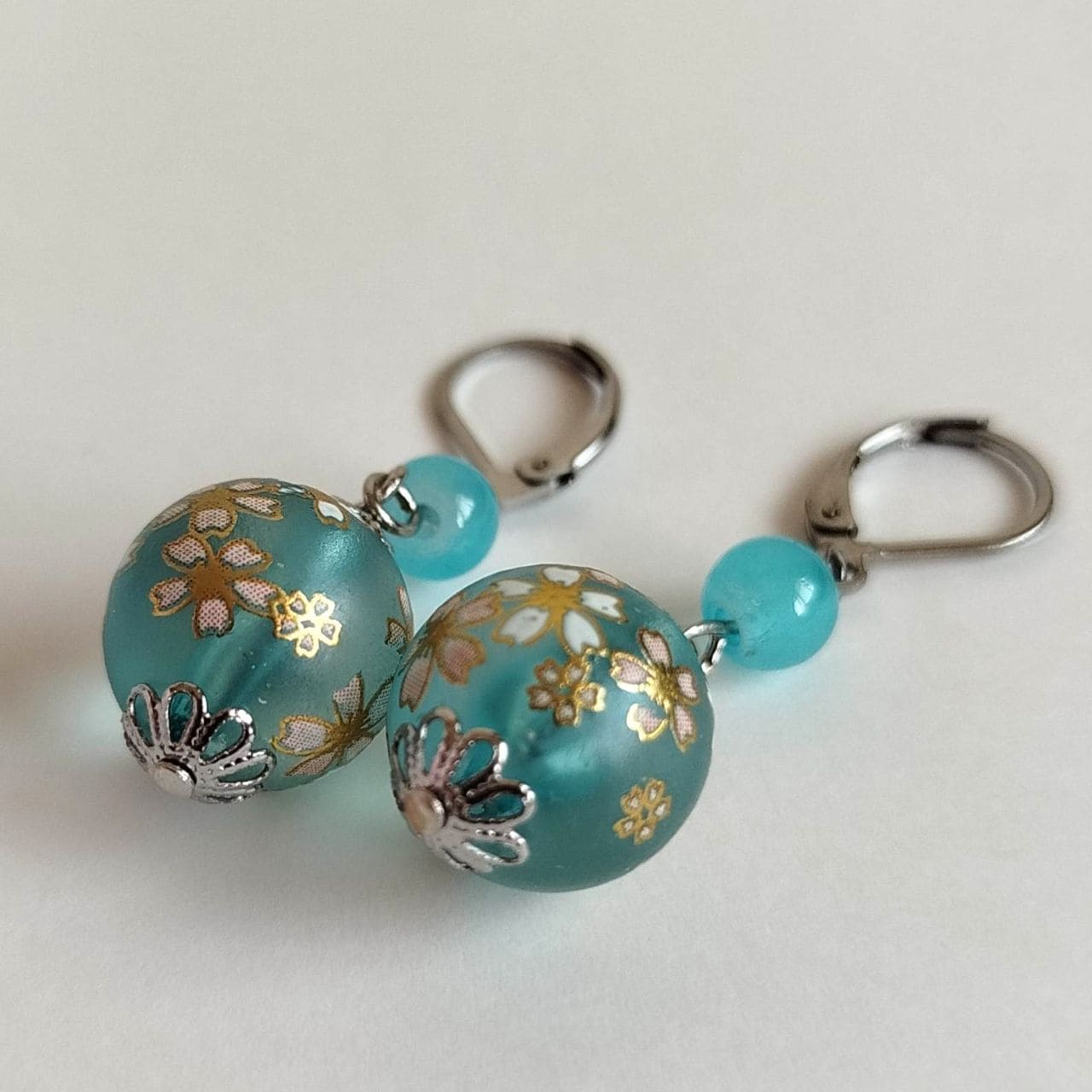 Sakura duo Earrings -lightblue - Image 3