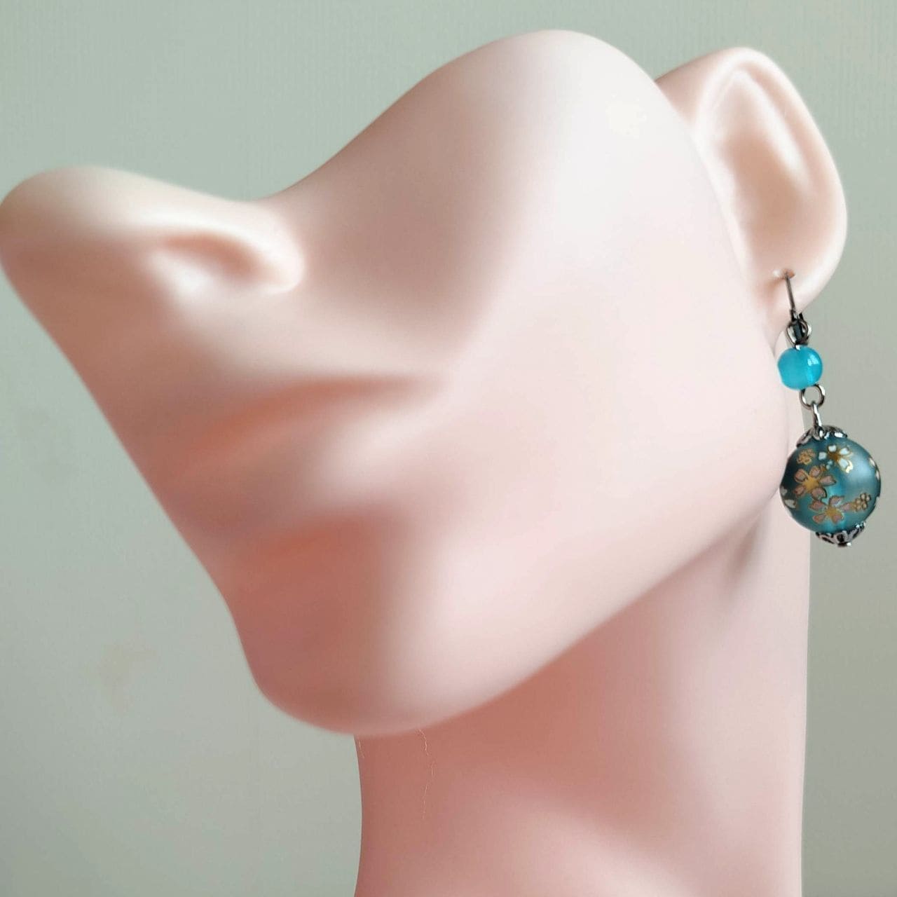 Sakura duo Earrings -lightblue - Image 6