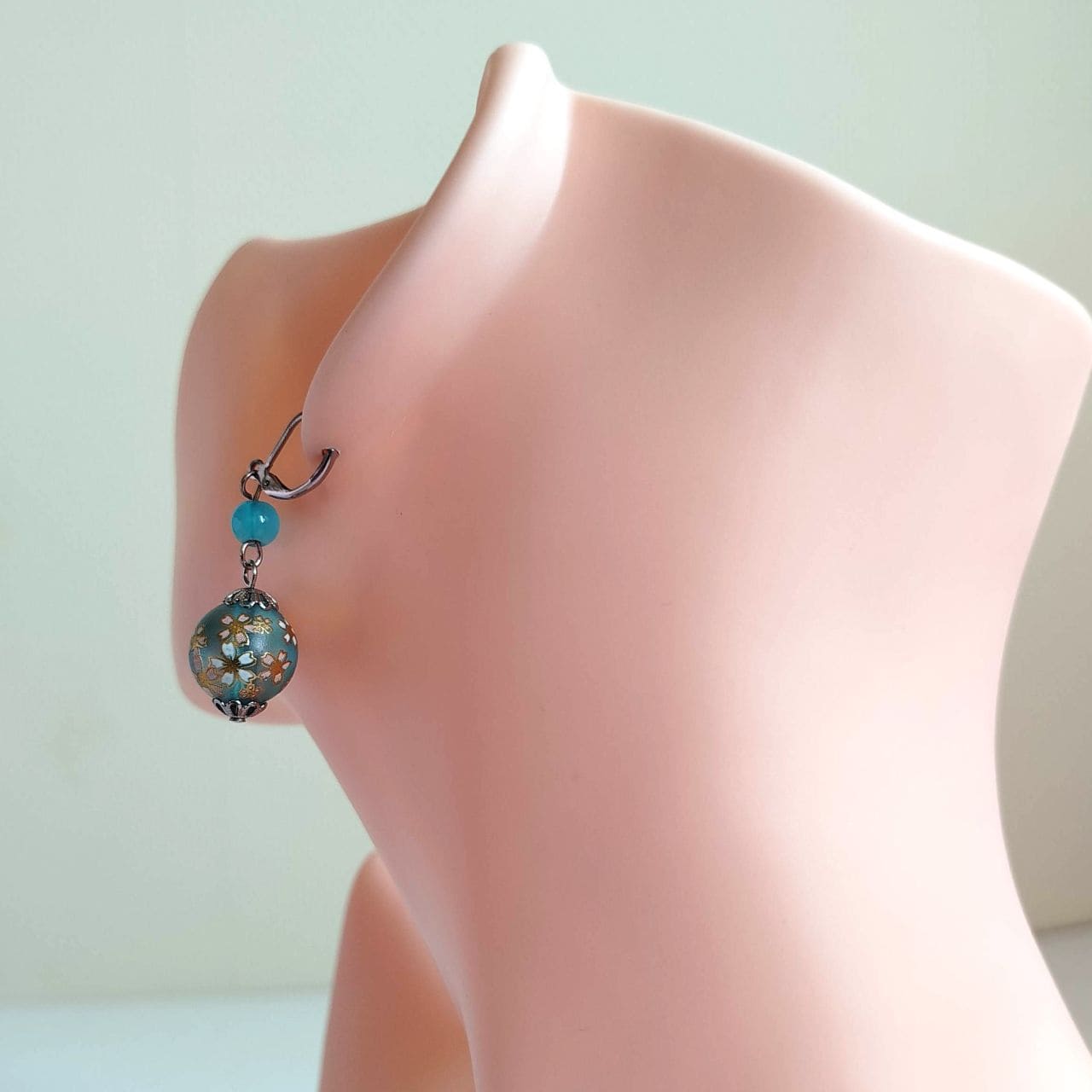 Sakura duo Earrings -lightblue - Image 7