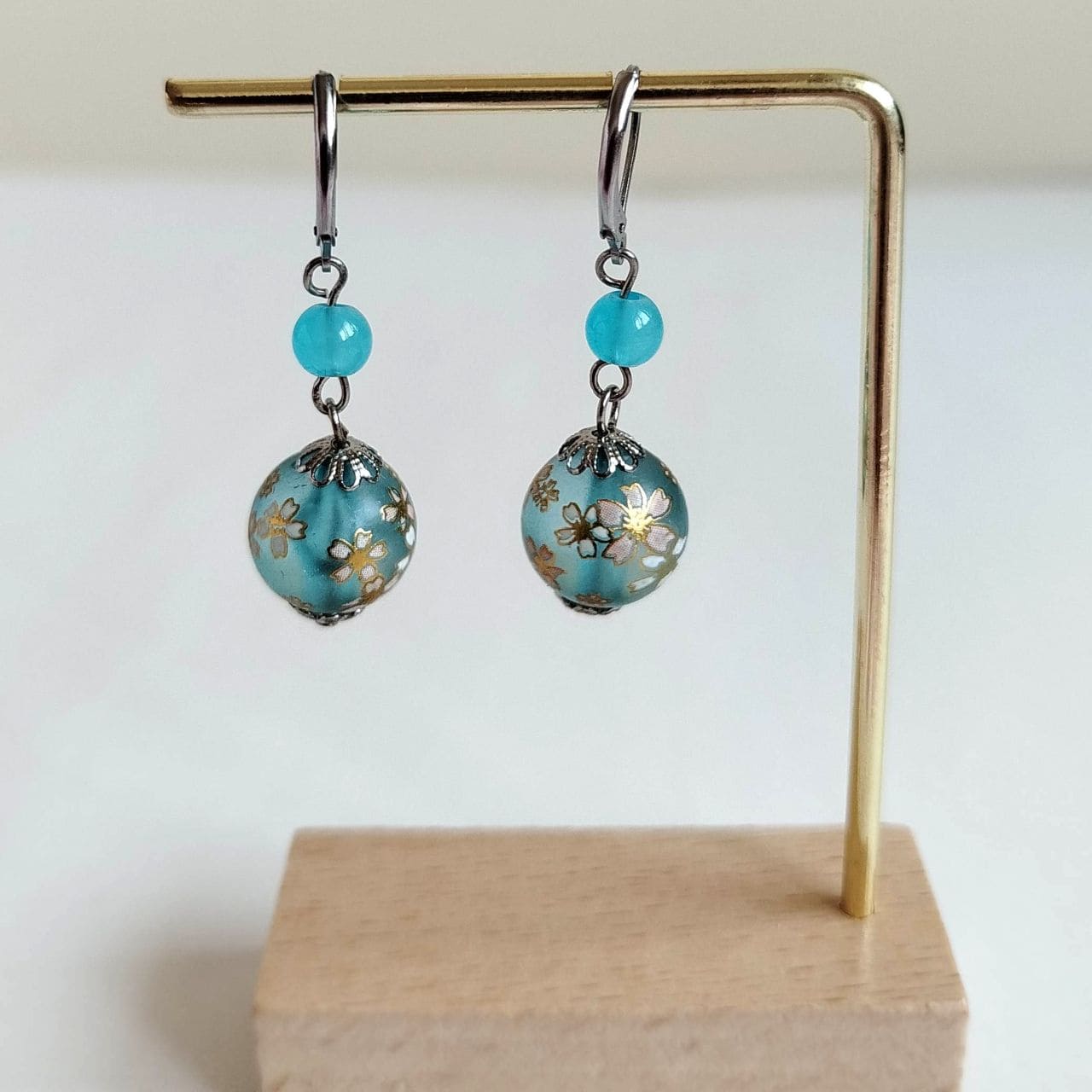 Sakura duo Earrings -lightblue - Image 8