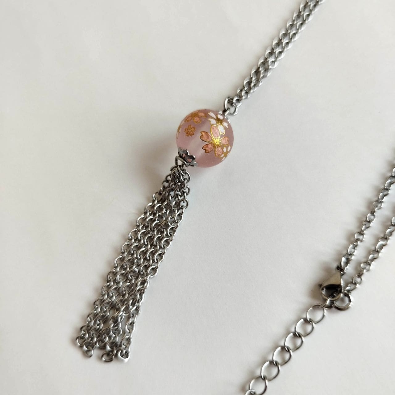 Pink Sakura Cascade Necklace - Image 5