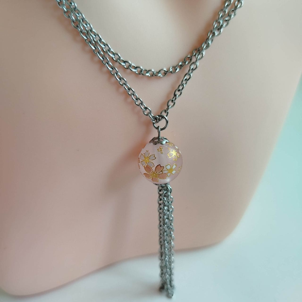 Pink Sakura Cascade Necklace - Image 7