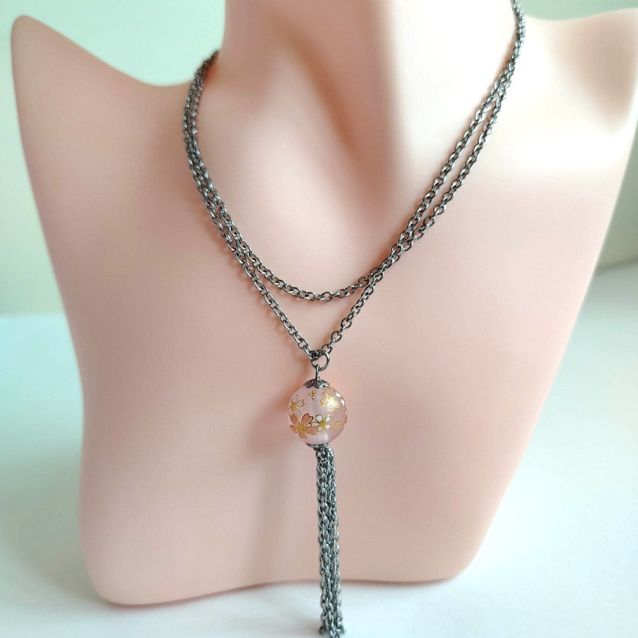 Pink Sakura Cascade Necklace - Image 9