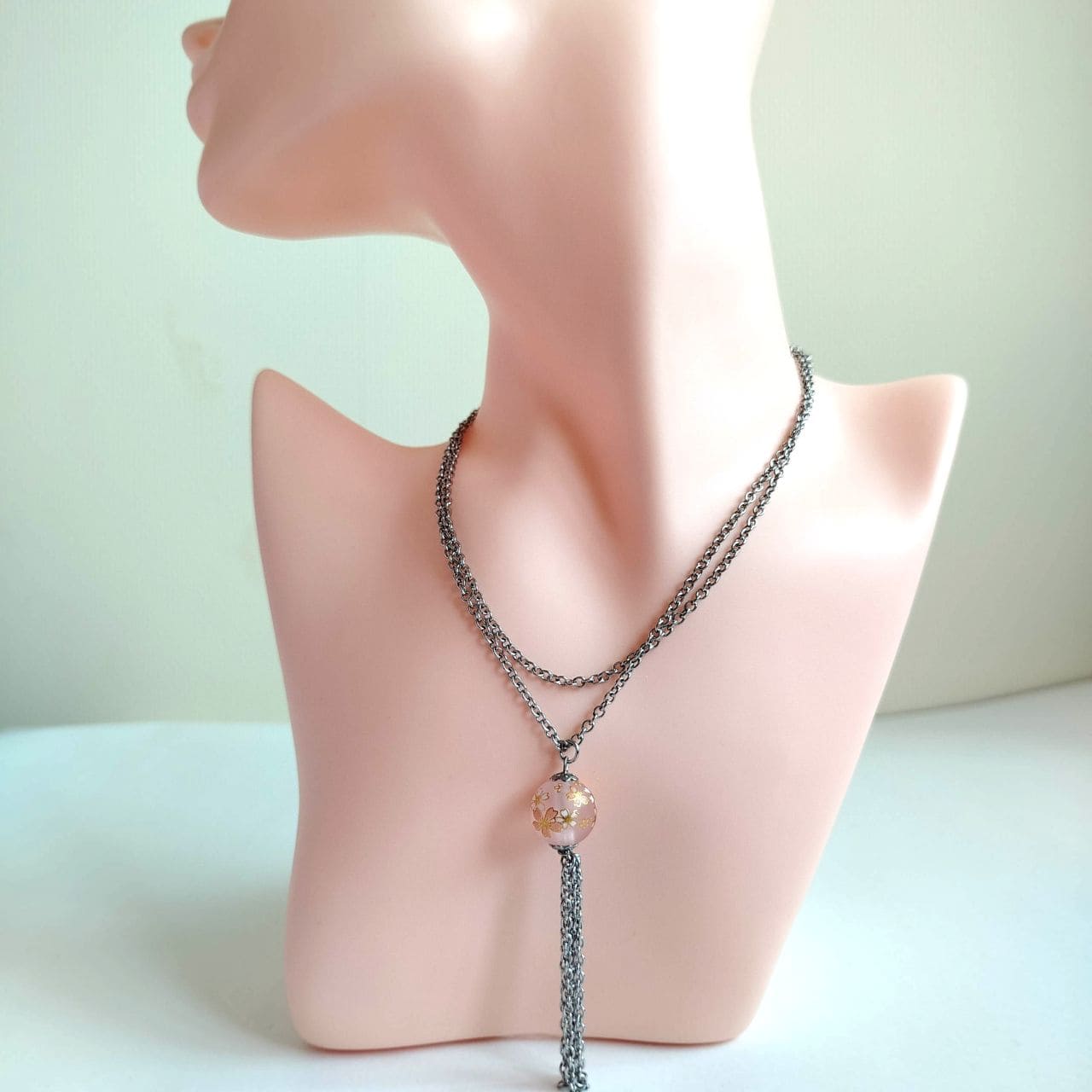 Pink Sakura Cascade Necklace - Image 10