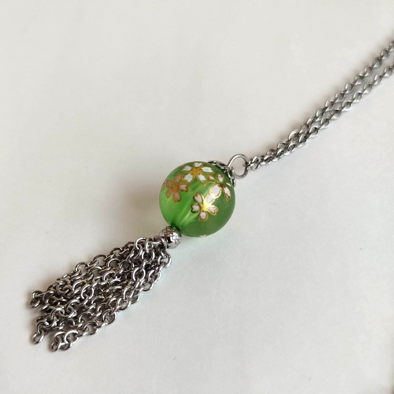 Green Sakura Cascade Necklace