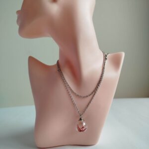 Origami Crane in Glass Necklace– Red Nadeshiko