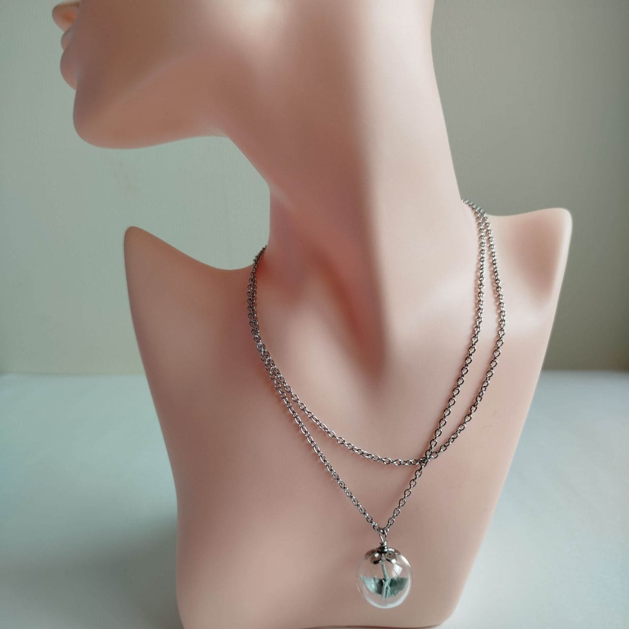 Collana Origami Gru in sfera- Garofano verde - immagine 5