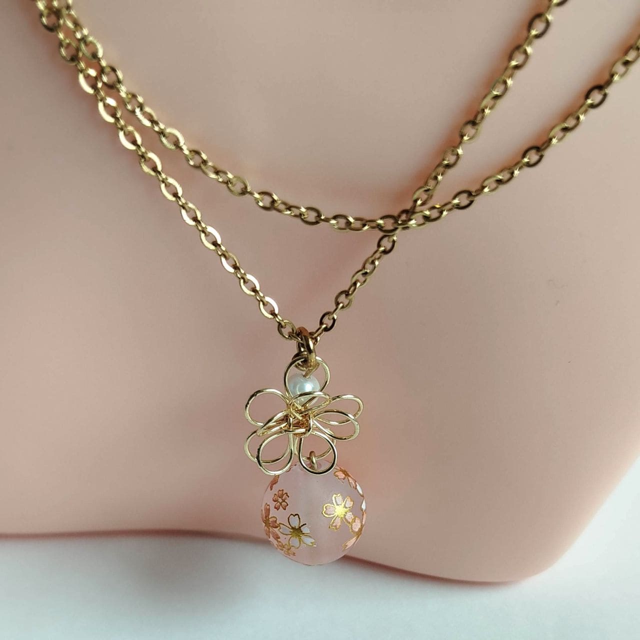Sakura & Wire Flower Necklace - Image 13