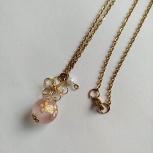 Sakura & Wire Flower Necklace