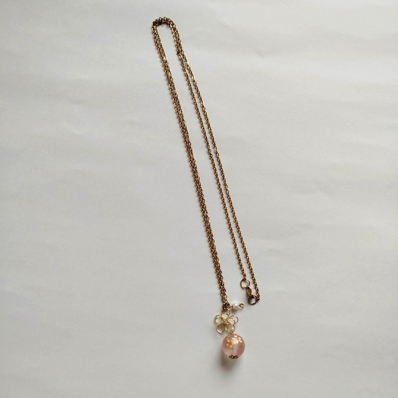 Sakura & Wire Flower Necklace - Image 3