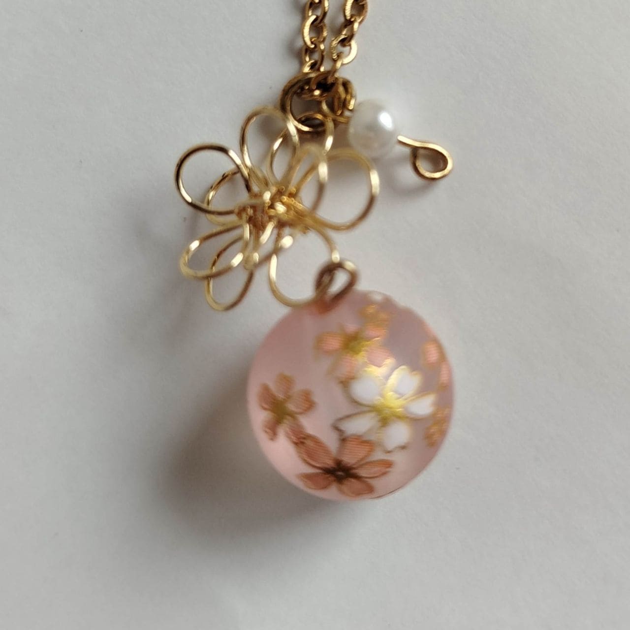 Sakura & Wire Flower Necklace - Image 10