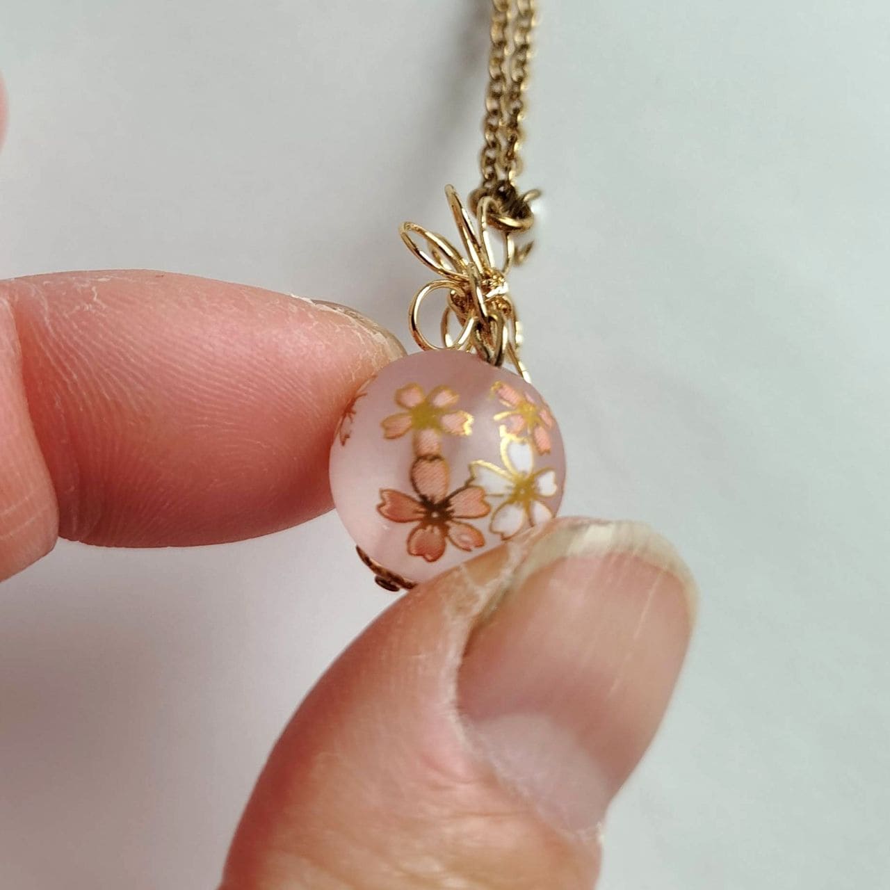 Sakura & Wire Flower Necklace - Image 5