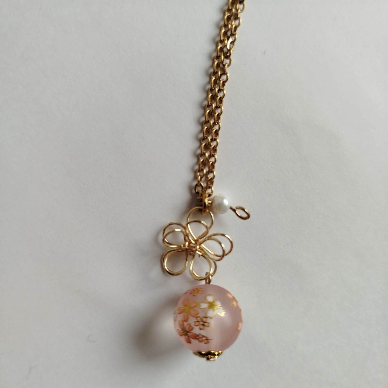 Sakura & Wire Flower Necklace - Image 7