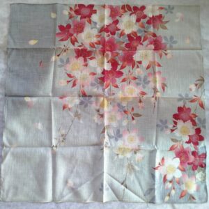 Taisho Romantic handkerchief featuring Japanese weeping cherry blossom, 100% cotton, made in Japan, perfect gift for women