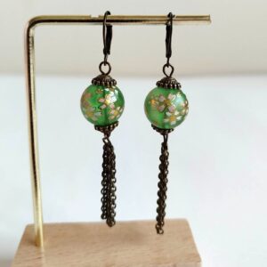 Sakura Cascade Earrings - green