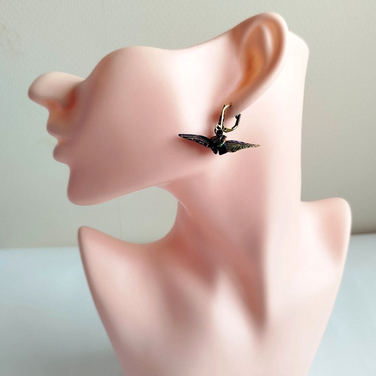 Orecchini Origami Gru -Bru yuzen - immagine 3