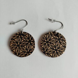 Orecchini cerchio Washi-Asanoha nero