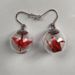 Origami Crane in Glass – Red Nadeshiko Wishes