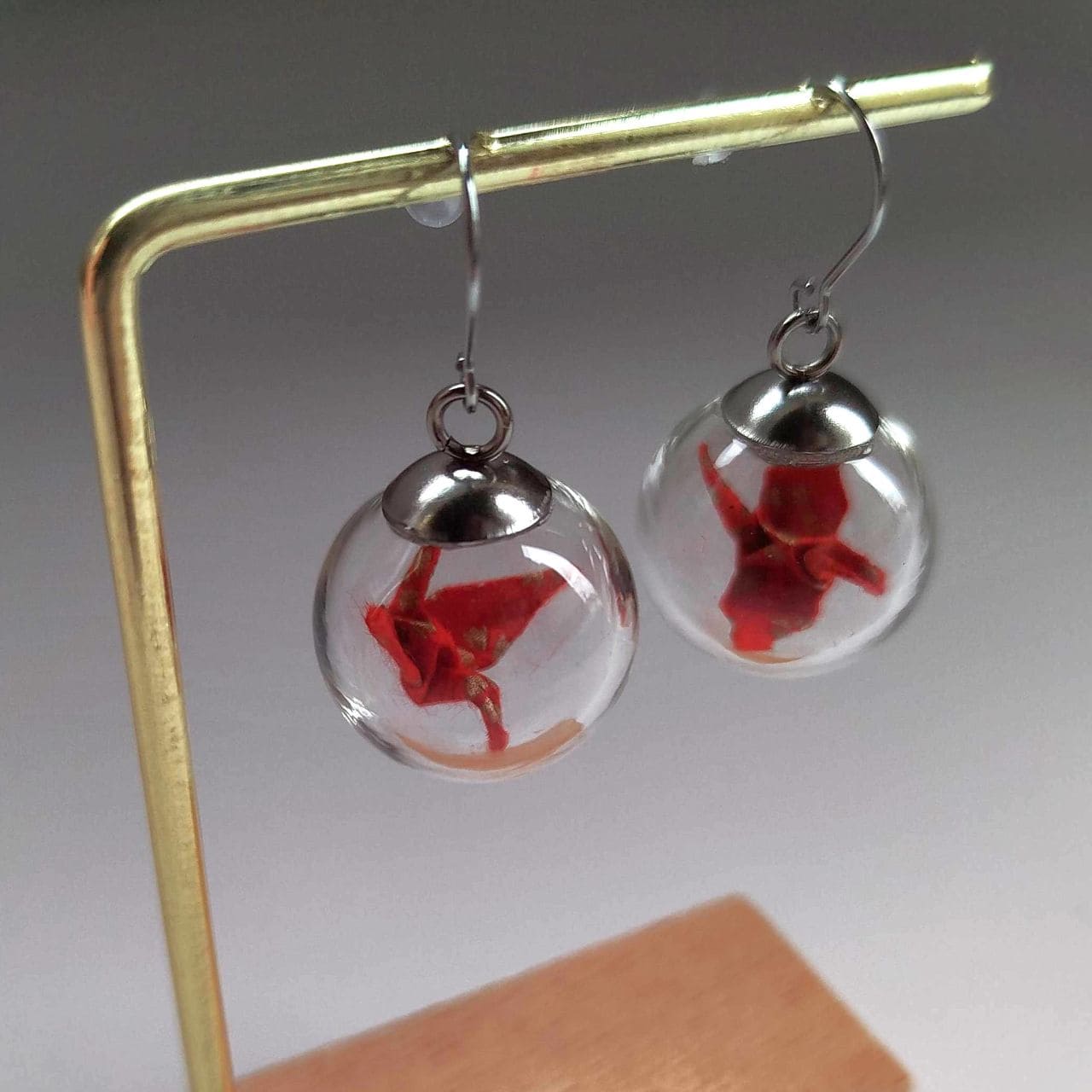 Origami Crane in Glass – Red Nadeshiko Wishes - Image 6
