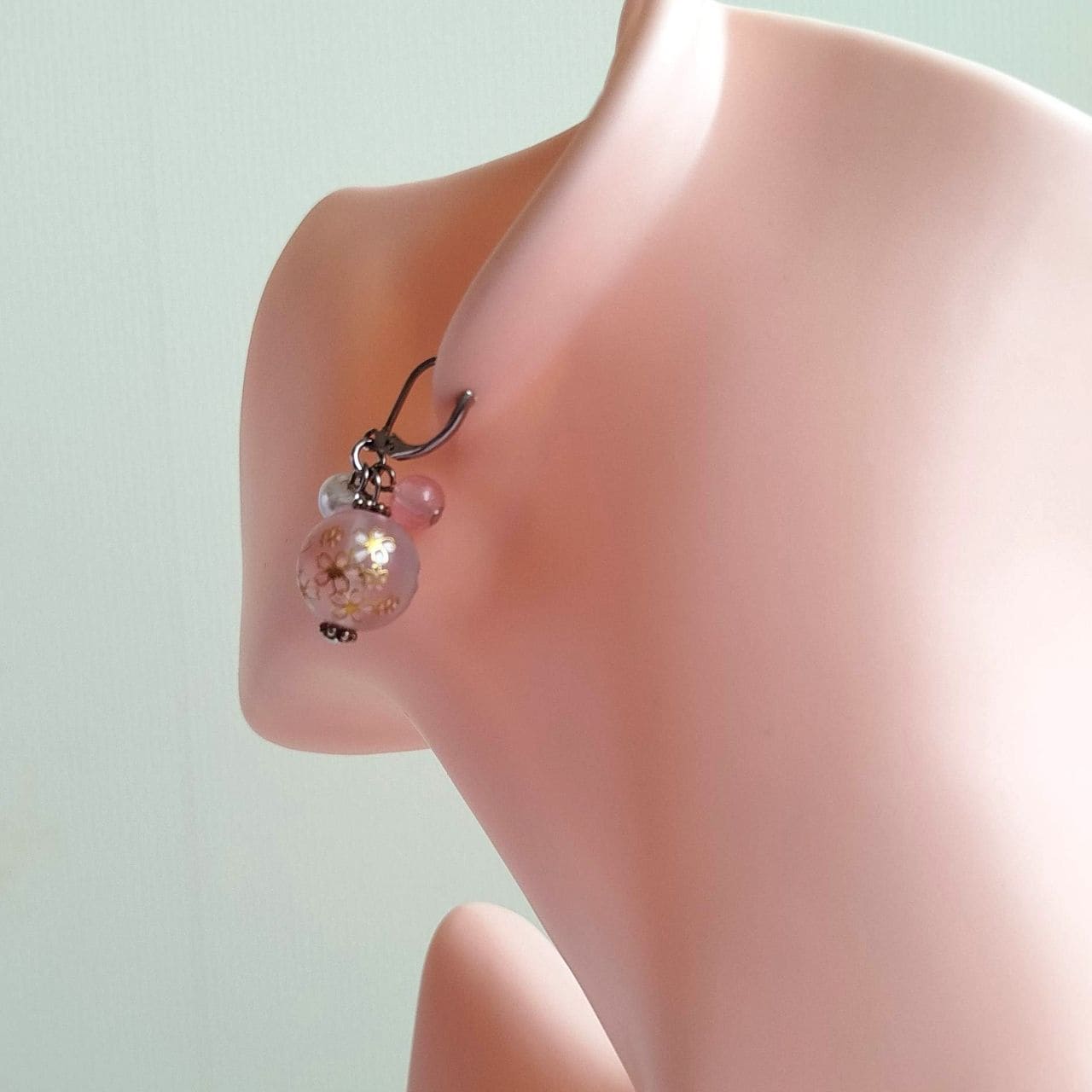 Pink Sakura Bud Earrings - Image 3