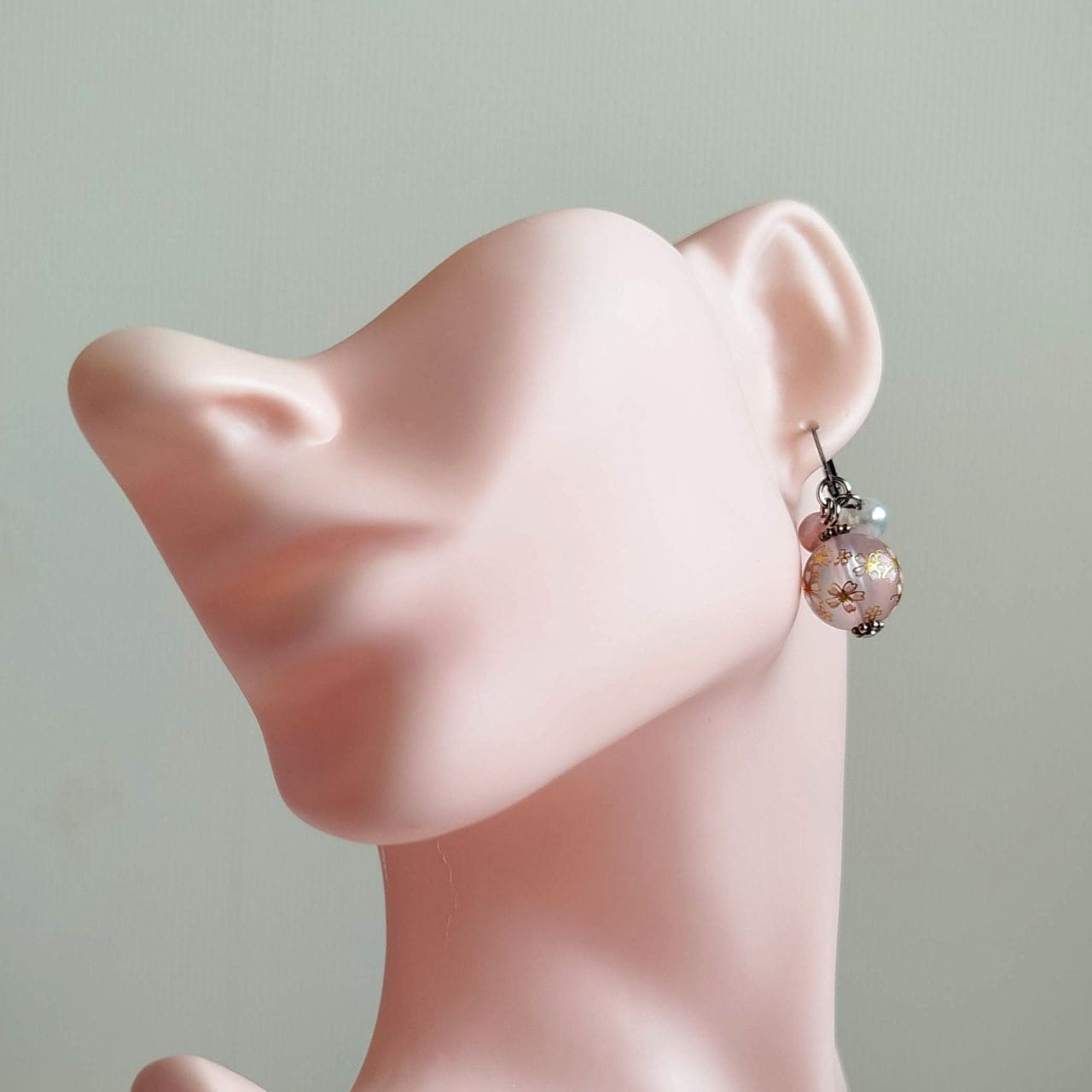 Pink Sakura Bud Earrings - Image 2