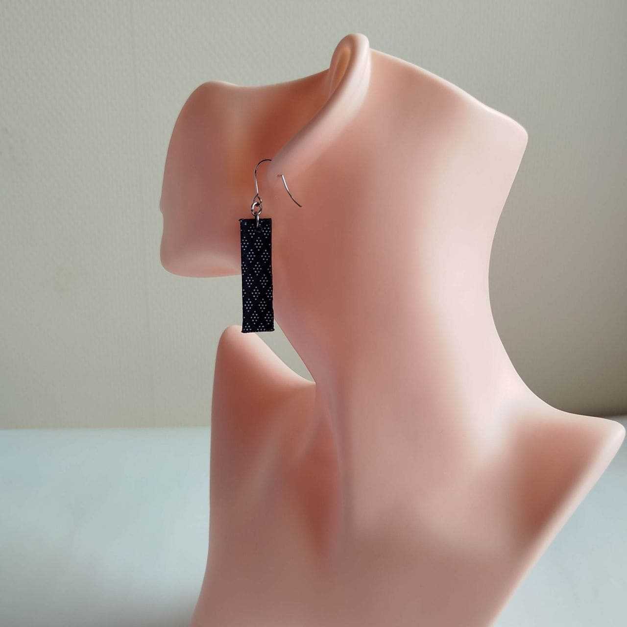 Rectangle Washi Earrings -Indigo Asanoha - Image 11