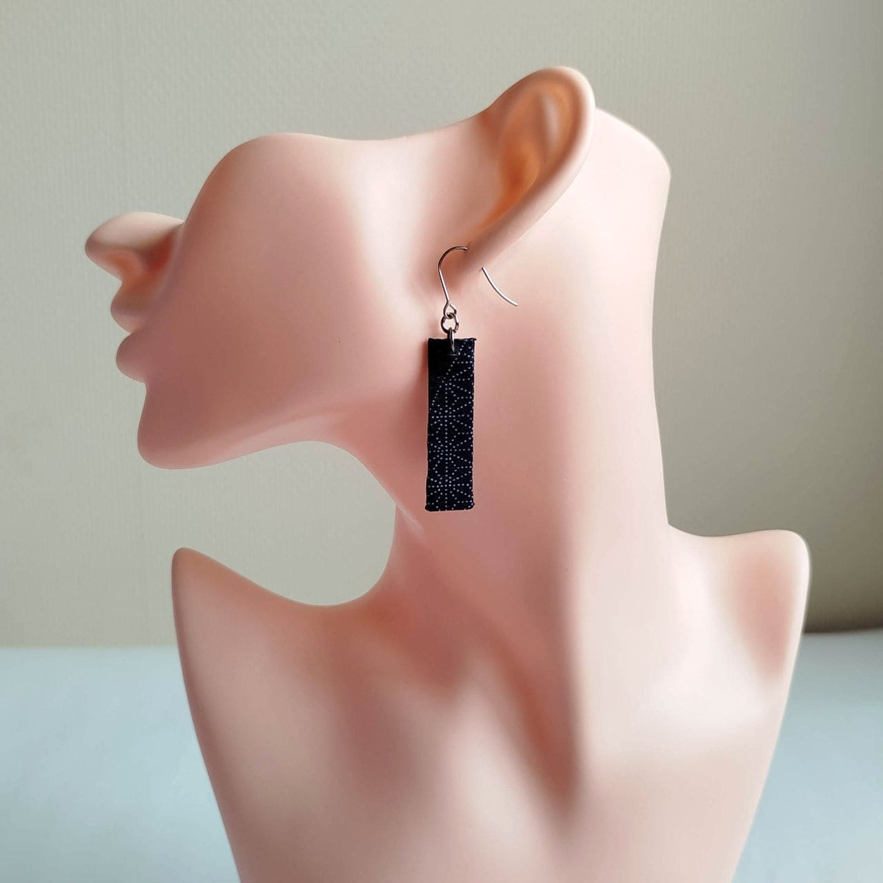 Rectangle Washi Earrings -Indigo Asanoha - Image 12