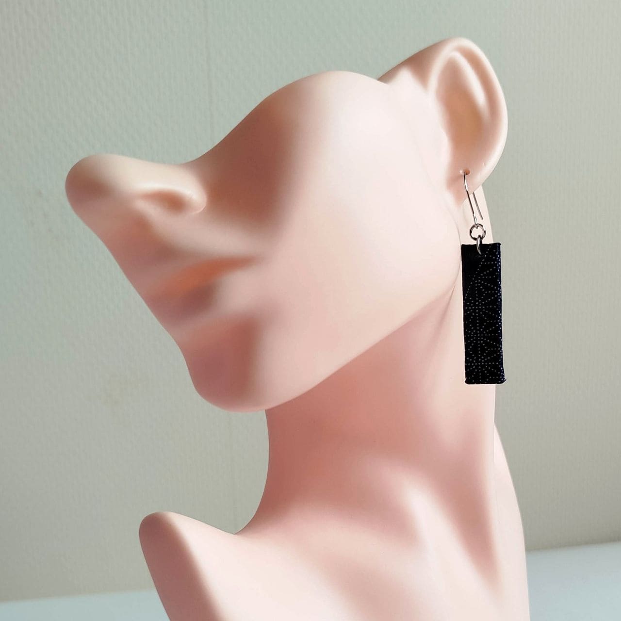 Rectangle Washi Earrings -Indigo Asanoha - Image 2