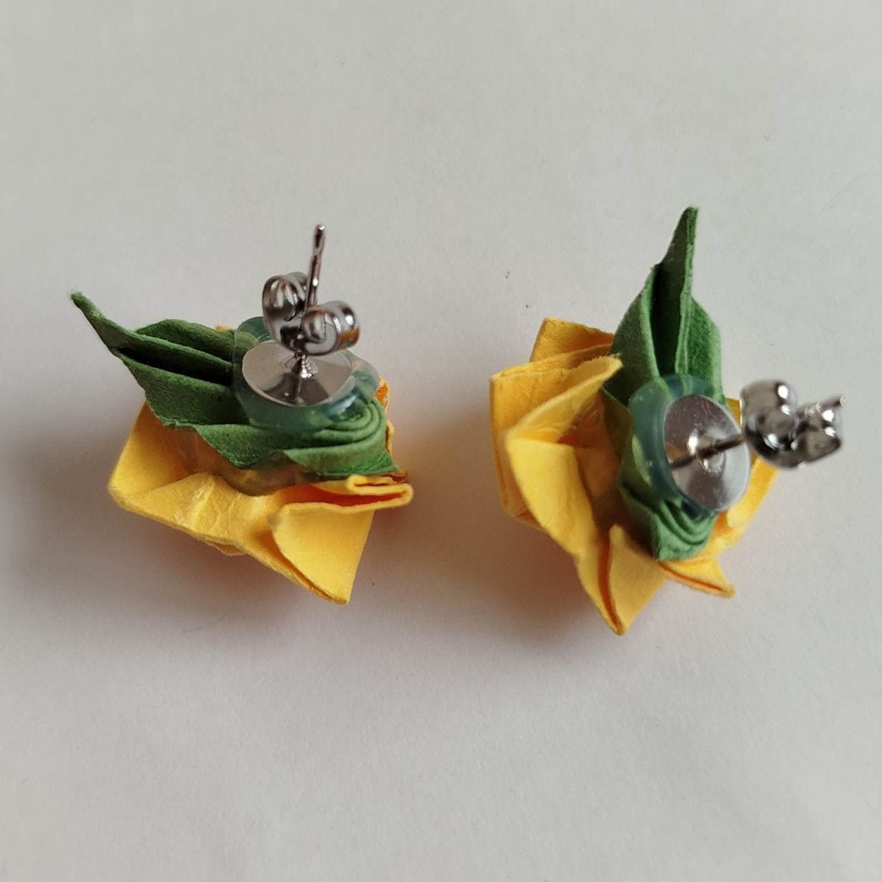 Orecchini Origami Rosa- gialla - immagine 7