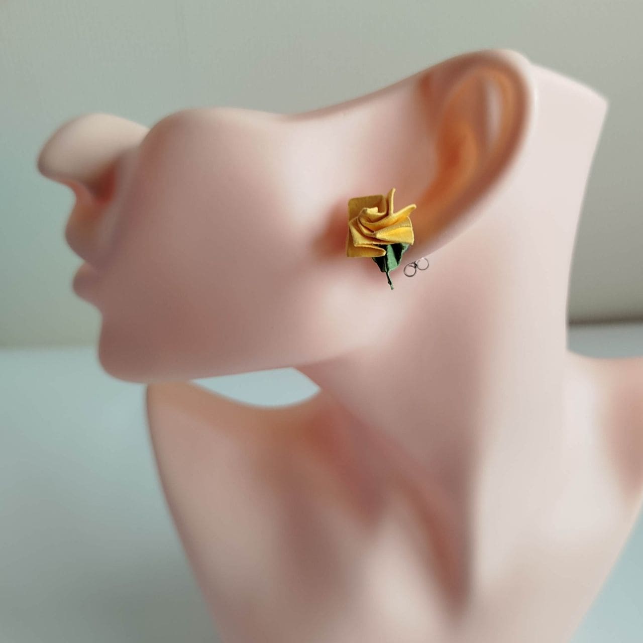 Orecchini Origami Rosa- gialla - immagine 10