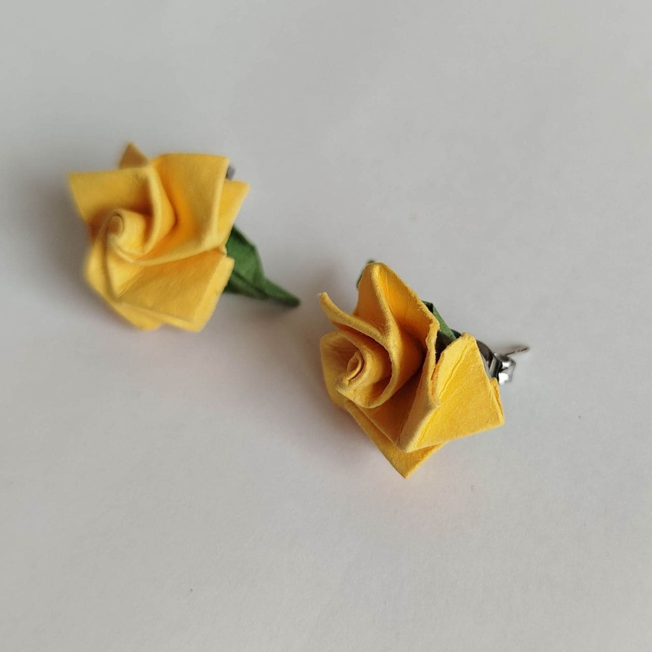 Orecchini Origami Rosa- gialla - immagine 9