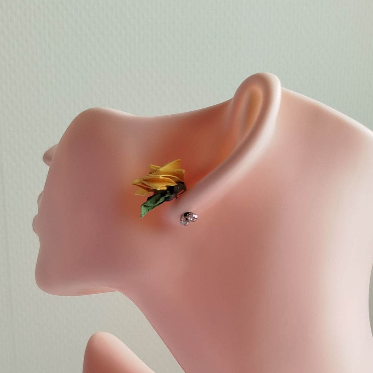 Orecchini Origami Rosa- gialla - immagine 12