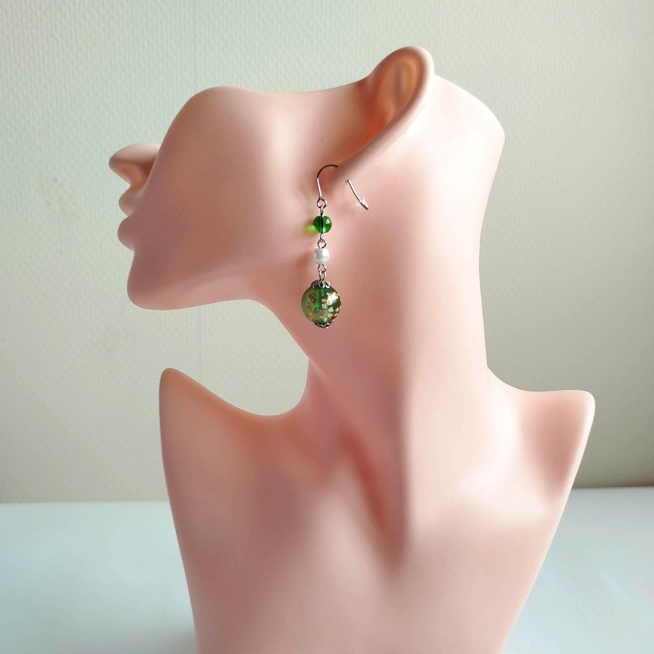 Sakura trio Earrings -lightgreen - Image 6