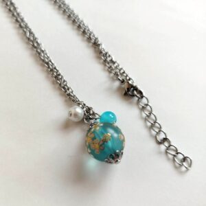 Light Blue Sakura Bud Necklace