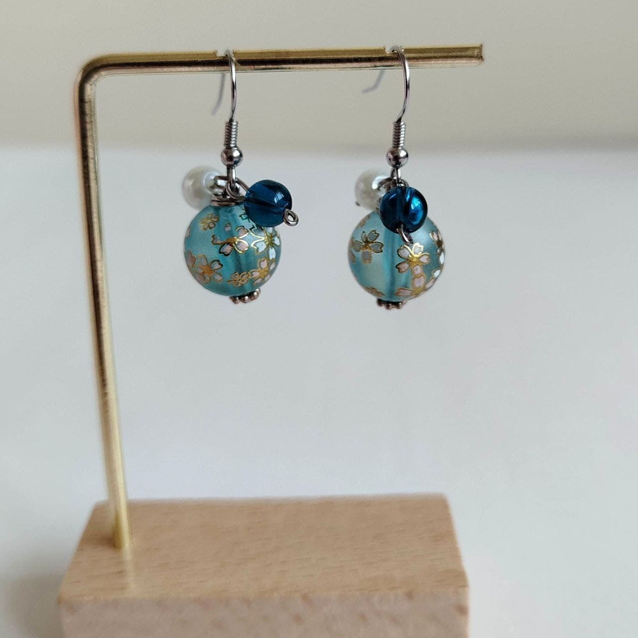 Light Blue Sakura Bud Earrings - Image 9