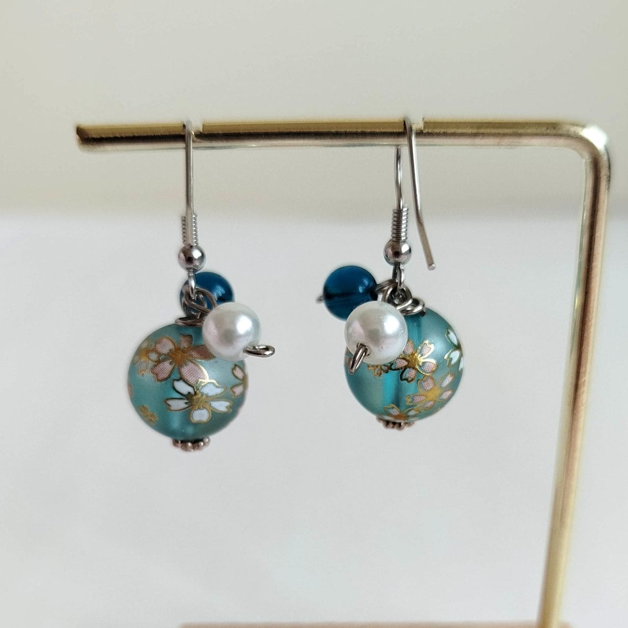 Light Blue Sakura Bud Earrings - Image 5