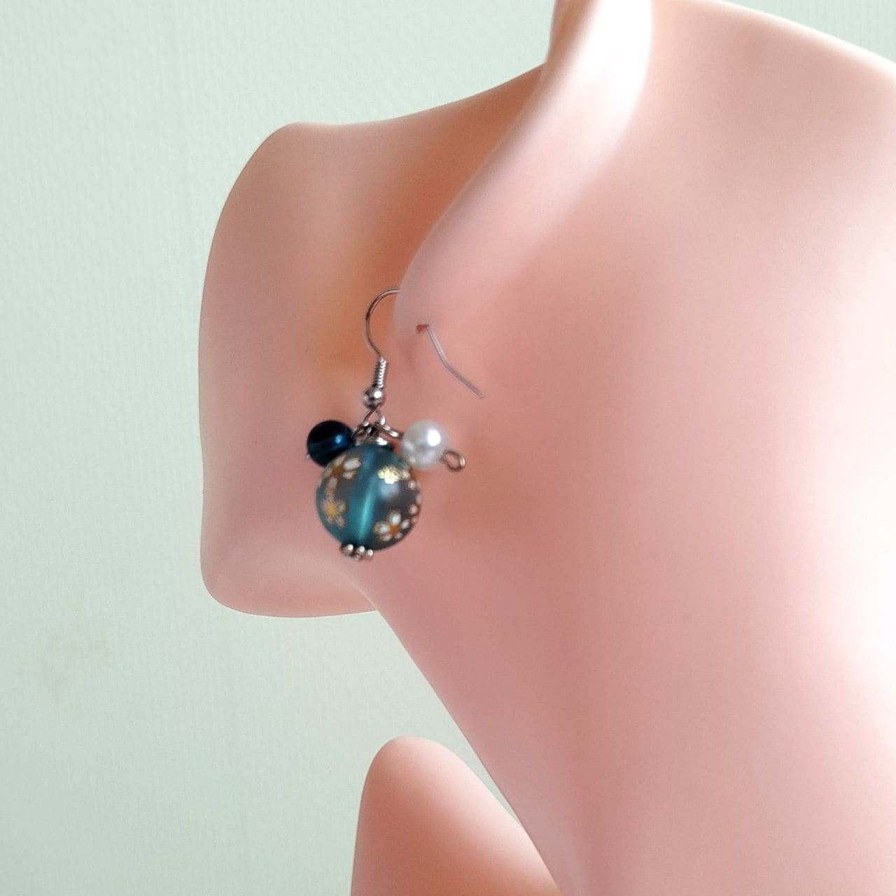 Light Blue Sakura Bud Earrings - Image 7