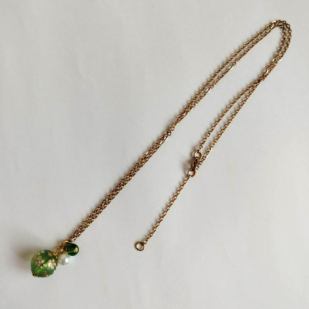 Green Sakura Bud Necklace - Image 4