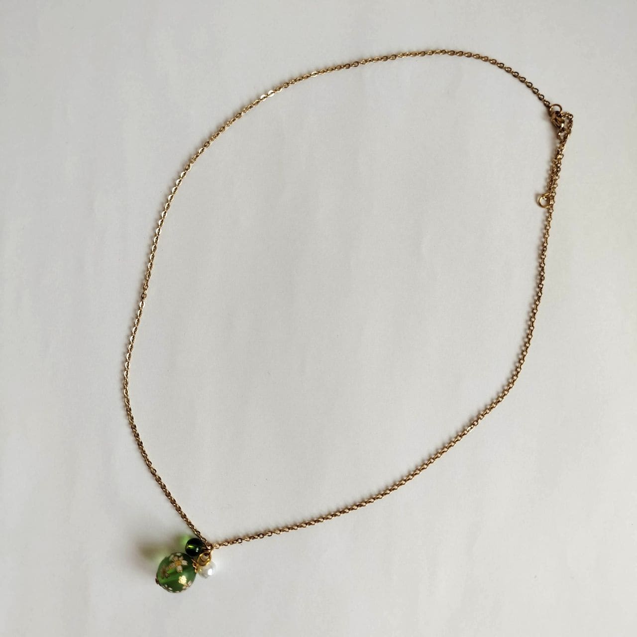 Green Sakura Bud Necklace - Image 3