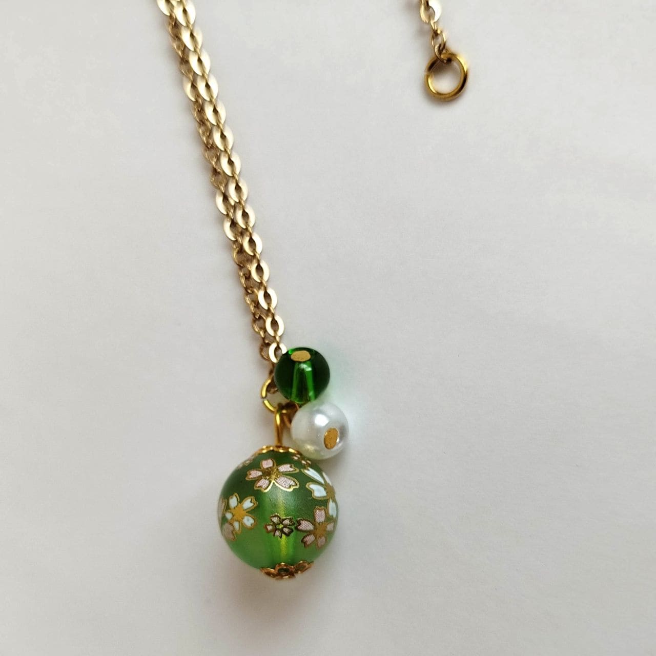 Green Sakura Bud Necklace - Image 5