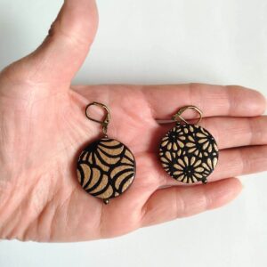Double-Face Washi Chrysanthemum Earrings